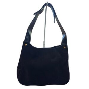 Shinola Detroit The Snap  Blue Suede Shoulder Hobo Bag